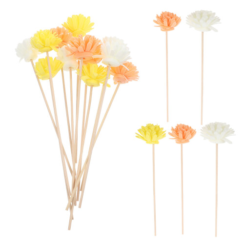 15Stk Rattan Diffusersticks Mit Blumen, Bunt, Für Raumduft &