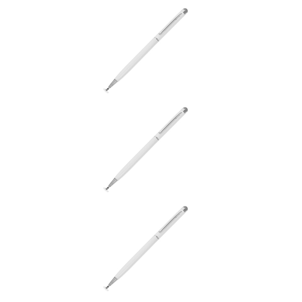 3Pcs Metal Stylus Pen For Tablets Dual-Function Touchscreen Pens White 3761108681283