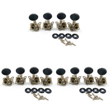 12 Pieces Metal Opened Ukulele Uke Tuning Pegs Tuners Round Cap Black