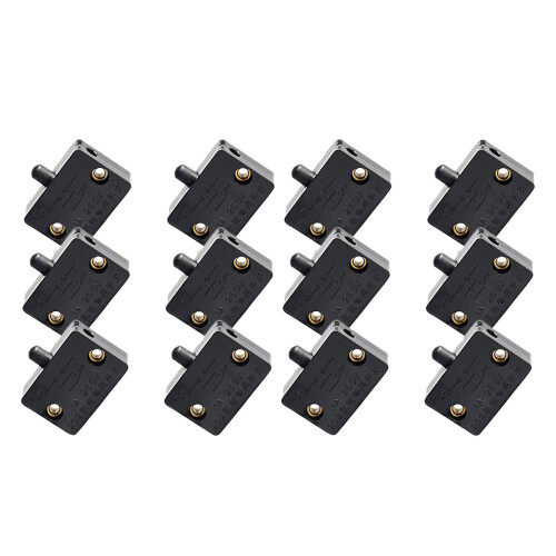 12 Pièces Séries Interrupteur à LED de Porte pour éclairage de Placard, Noire