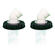 2X Suitable for IBC Ton Accessories Extension Tube 45 Degree Rainwater Tank Plastic Cover,with Filter
