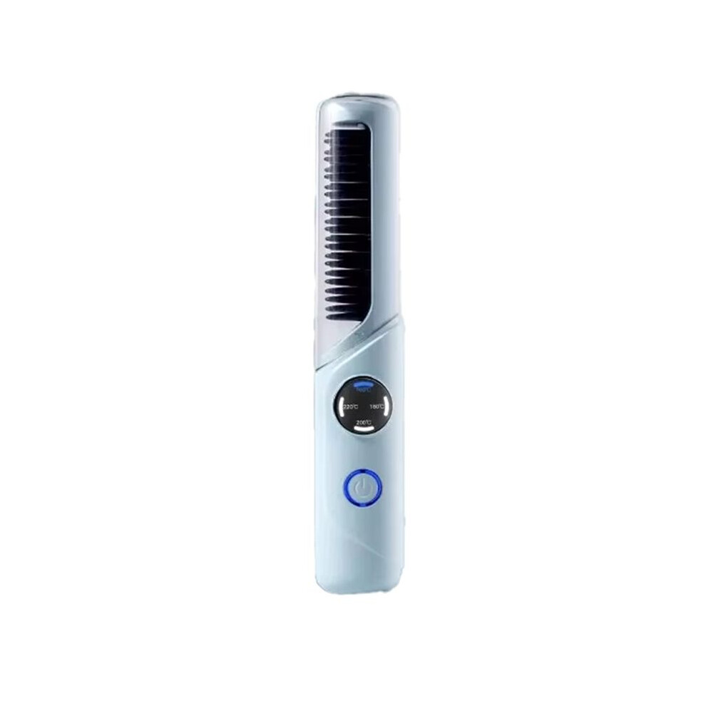Electric Heating Straight Hair Comb Rechargeable Portable Negative Ion Anti-Scalding Hair Straightener for Home Travel