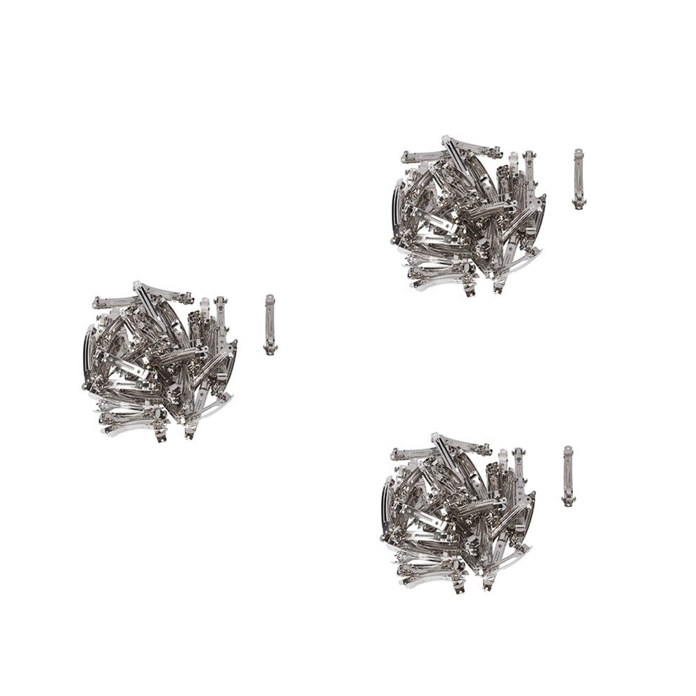 150 Pcs 80mm Metal French Clips Hair Bows Barrettes - Silver