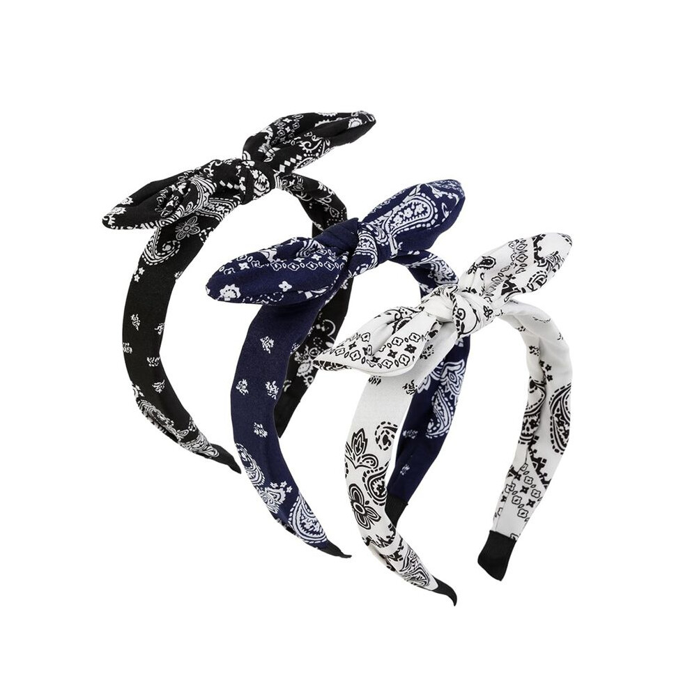 Unisex Bow Headbands For Women Girls Boho Bandana Headband For Women Hair Non Slip Cute Knotted Womens Bands