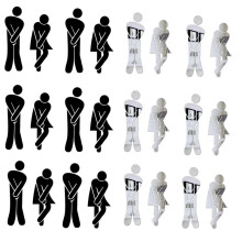 Removable Woman Washroom Toilet Bathroom WC Sign, DIY Mirror 3D Sticker Decor,Removable Cute Woman WC Sticker