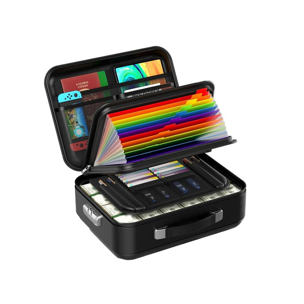 Fireproof Document Box With Combination Lock, Fireproof Water Hard Case Safe Box For Important Documents Certificates 4711826100855