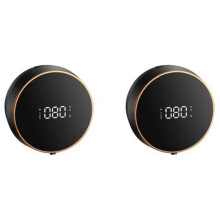 2X 300Ml Foam Soap Dispensers Pressless Automatic Sensor Foam Soap Liquid Dispenser Wall Mount Digital Display,Black