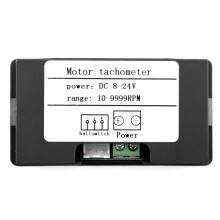 Industrial Tachometer 8-24V Motor RPM Counter 10-9999RPM 0.56" 4-Digit LED 5V NPN Hall Sensor & Magnet