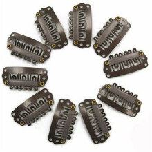 30pcs Brown Snap Clips U-Shape Metal Clips for Hair Extensions DIY