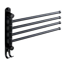 Bath Towel Rack Swivel Towel Rack Bathroom Swing Arm Towel Bar Wall Mounted Clothes Hanger 4 Strokes