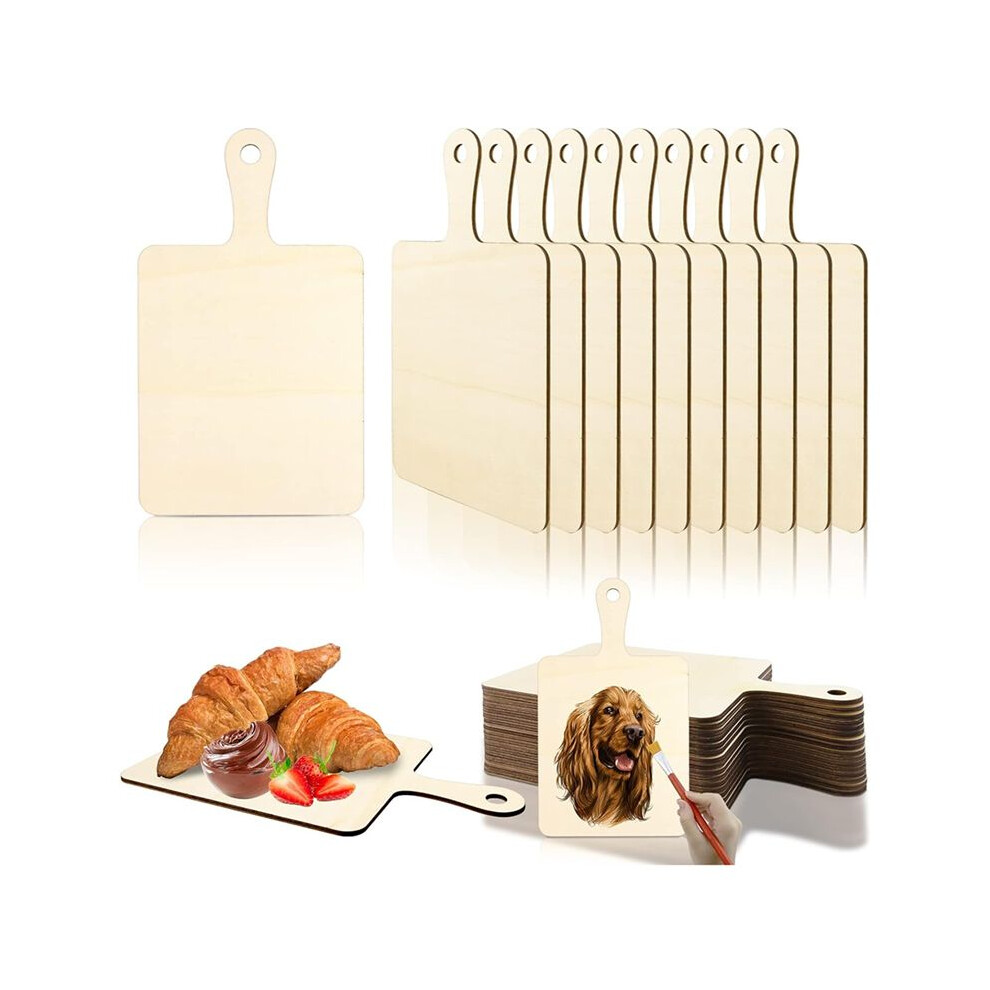 Unfinished Wood Cutting Board  with Handle,for  DIY Christmas Home Kitchen Cooking Decor (9.4inch X 5.5inch)
