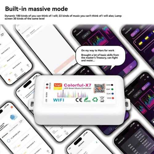 Tuya RGB LED Strip Light Controller DC5V-24V WiFi Music Controller Ambient Light Controller WiFi  App Control 1