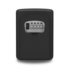 Wall Mount Key Lock Box,4 Position Outdoor Combination Lock Box, House Keys, Key Safe Secure Storage Lock Box,Black