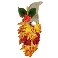Weihnachtskranz mit Herbstzwergen, Herbstkranz mit Herbstzwergen Als Türbehang, Herbstkranz mit Ahornblättern, Künstliche Kranzdekorationen