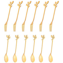 12 Packs of Stainless Steel Fork and Spoon Set, Ice Cream Tea Coffee Spoon Tableware Kitchen Tableware