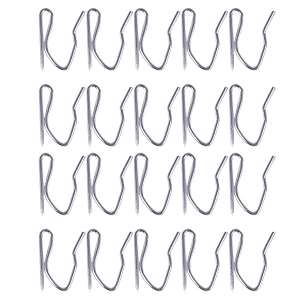 Unisex 20Pcs Curtain Drapery Pin Hooks - Silvery