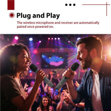 New Universal Microphone Home Karaoke Microphone USB Wireless Microphone Live Broadcast Radio Digital Display Microphone