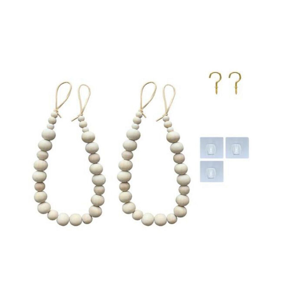 6 Pcs Curtain Tie Backs, Natural Wood Drape Tiebacks, Window Treatment, Farmhouse Garland, Boho Decor Accessories