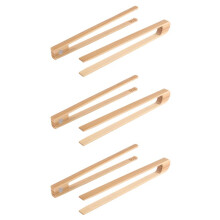 6 Pieces Magnetic Bamboo Toaster Tongs 8.7 Inch Wooden Kitchen Toast Tongs for Cooking, Natural Bamboo Kitchen Utensils