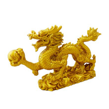 3X Chinese  Golden Dragon Statue Animal Decoration Home Decoration