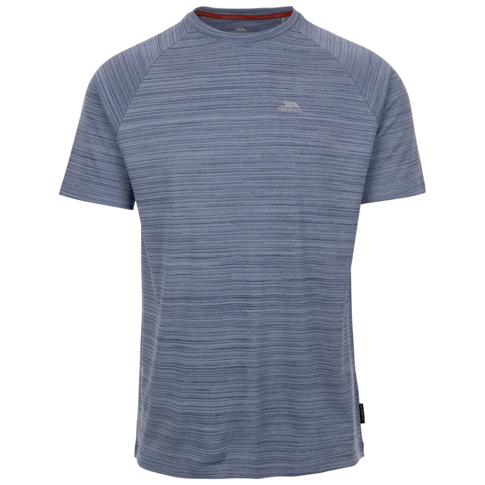 Trespass Men's Blue Leecana Tp75 T-Shirt - Denim Marl - Denim Marl - S - 100% Polyester - Image 3