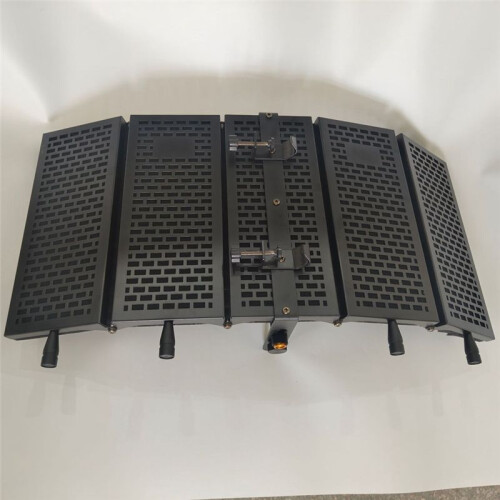 5-Panel Microphone Isolation Shield Soundproof Cover Soundproof Grid Design Semi-Circular Noise Reduction Wind Screen 2