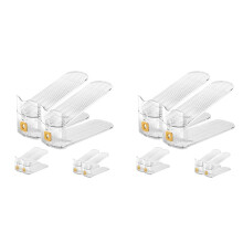 Schuhstapler, 12 Stück, Verstellbare Schuhschlitze, Platzsparendes Schuhregal für Schrankaufbewahrung, Schuhhalterständer für Organisation
