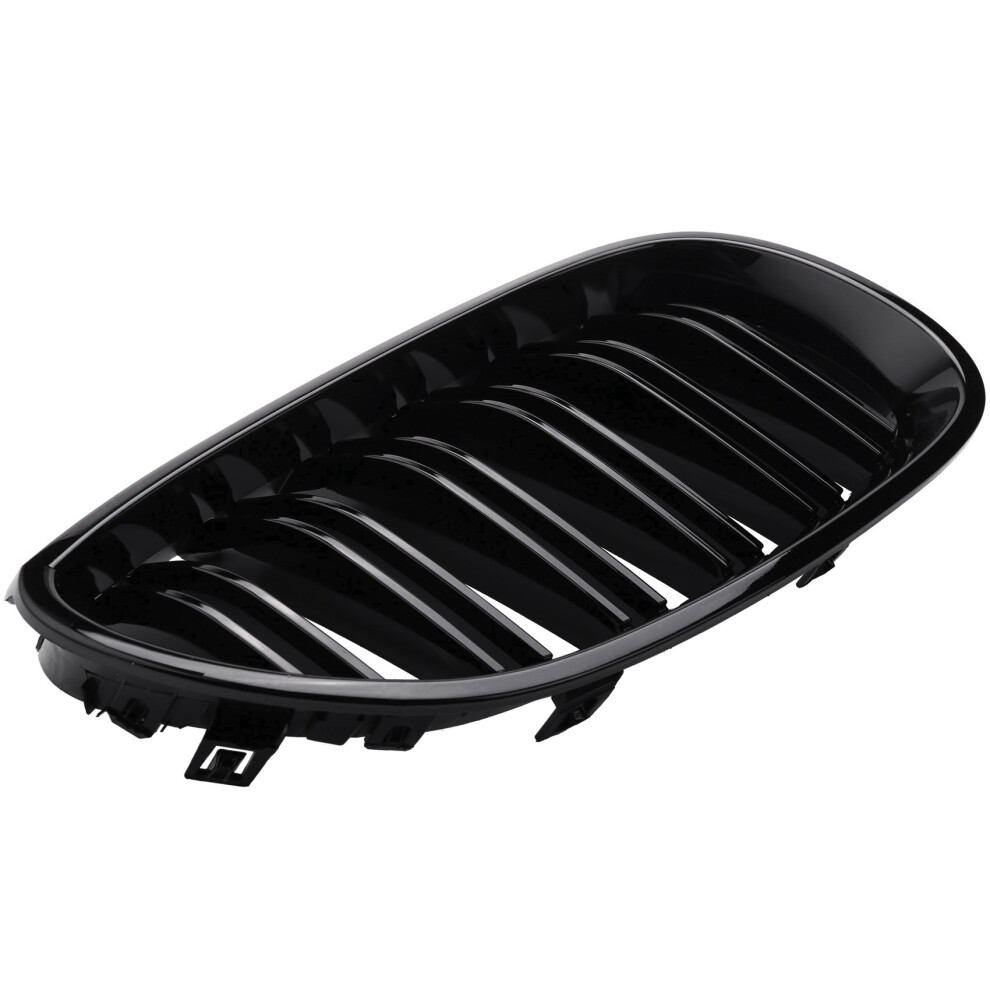 2 Pair Gloss Front Kidney Grill Double Slat Double Grille For E60 E61 5 Series 2003-2010 Coupe Black 6031947275651