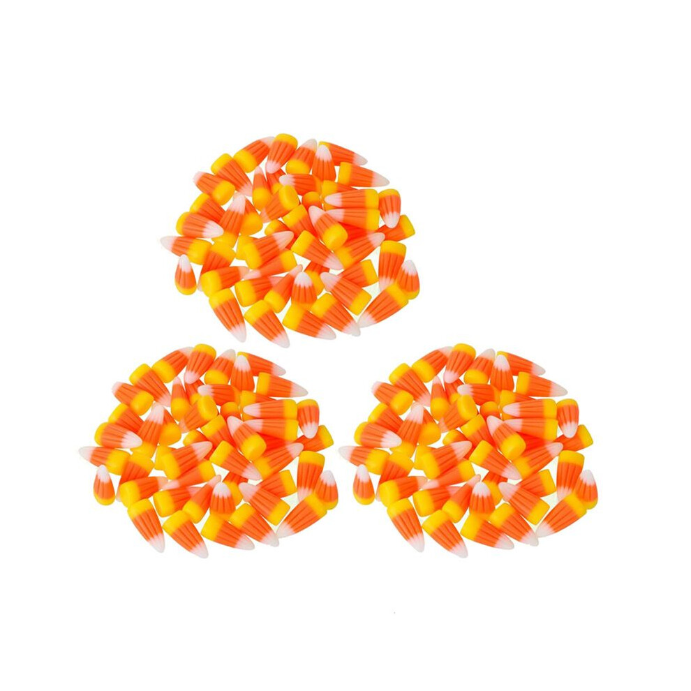 150Pcs Halloween Resin Candy Corn Artificial 3D Candy Corn Bead Fall Faux Fake Corn Scrapbooking Embellishments