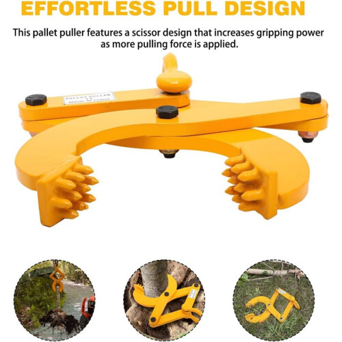 Pallet Puller,1T/2205 LBS Capacity Pallet Jack Puller,Heavy Duty Single Scissor Clamp Pulling Pallets,5 Inch Jaw Opening 1