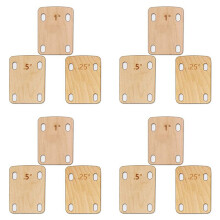 12 Stück Gitarrenhals-Unterlegscheiben, Massives Ahornholz, Gitarrenhals-Unterlegscheibenschutz, 0,25, 0,5 und 1 Grad Gitarrenhalsplatten-Werkzeug