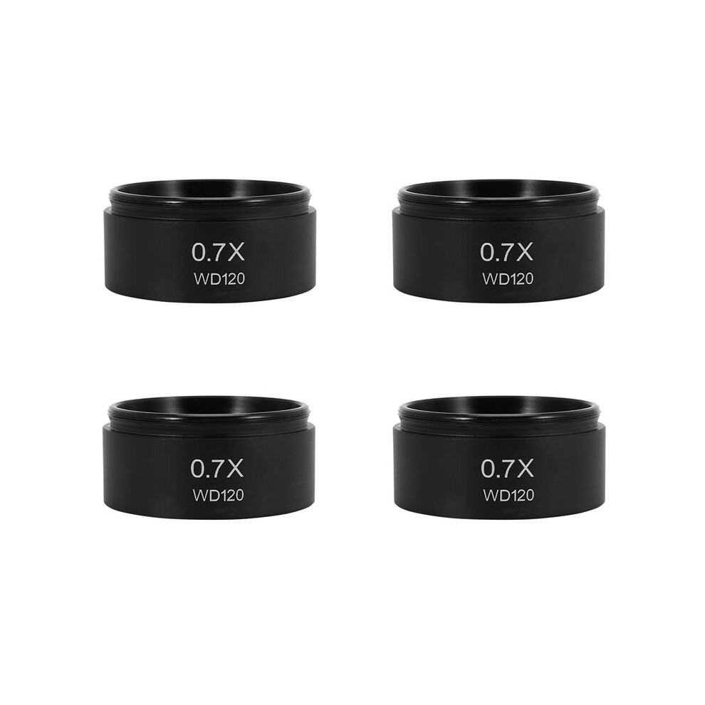 4Pcs Wd120 0.7X Trinocular Stereo Microscope Auxiliary Objective Lens Barlow Lens 48Mm Thread Black 4711950791110