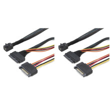 2X Inbyggd 12G  SAS HD Till U.2 36P SFF-8643 Till SAS U.2 SFF-8639-Kabel med 15Pin -Strömförsörjning, Lämplig för U.2 SSD