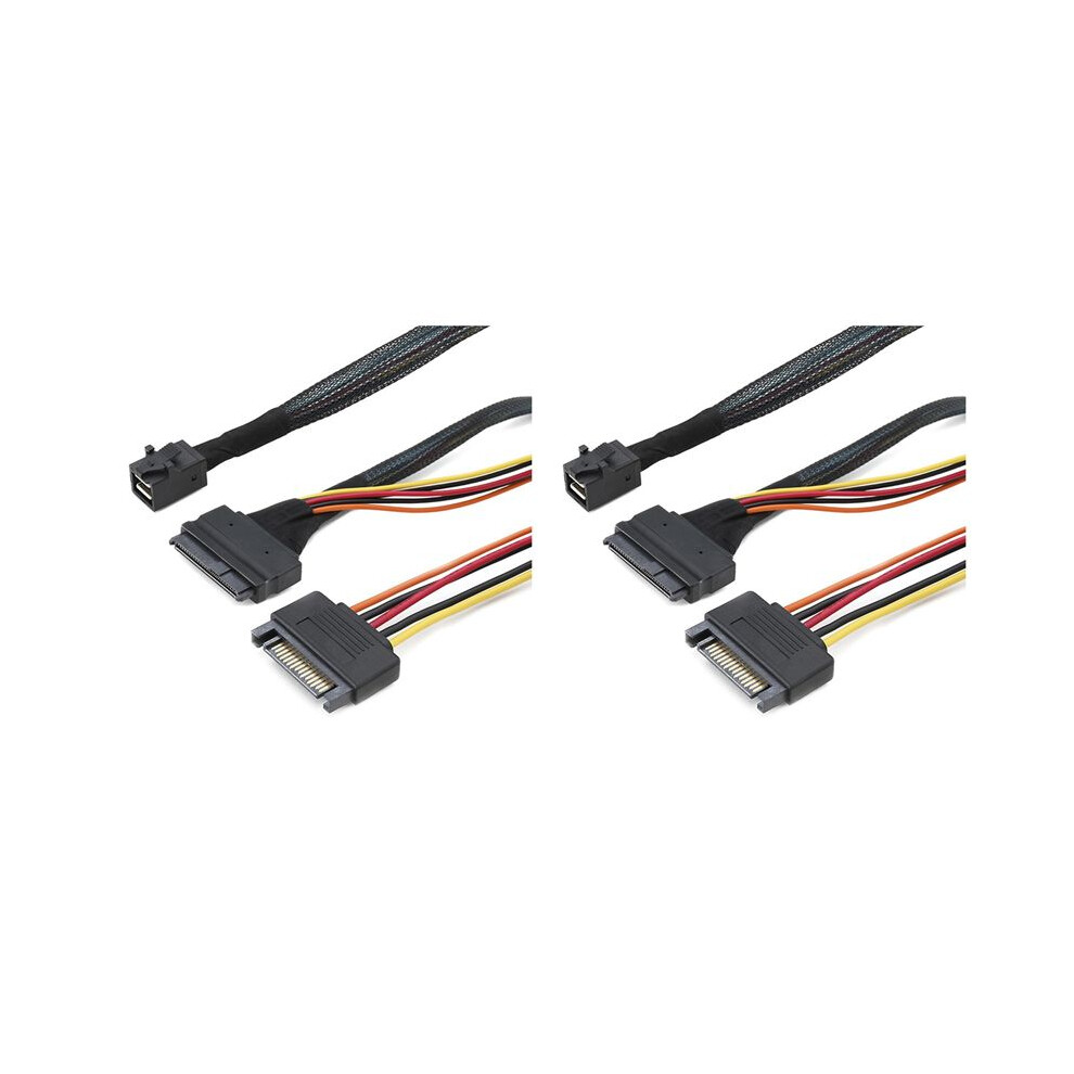 2X Built-In 12G Sas Hd To U.2 36P Sff-8643 To Sas U.2 Sff-8639 Cable With 15Pin Power Supply, For U.2 Ssd 4714000159069