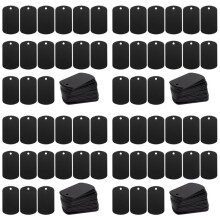 200 Stück Metall-Stempelrohlinge, Schwarz, zum Stempeln, Gravieren, Aluminium-Stempelrohlinge, Schlüsselanhänger, Blanko-Erkennungsmarke