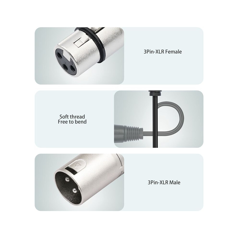 2Pcs 30Cm 3 Pin Xlr Female To Double Male Y Splitter Cable,Microphone Splitter Cord Audio Adaptor 4711587007752