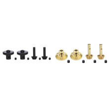 2 Set Front Rear Axle Gear Drive Shaft Gears Upgrade Accessories for WPL B24 B36 C14 C24 MN D90 D99 MN99S, Steel & Brass