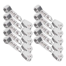 10 Poleas de Acero Inoxidable con Clips para Pérgolas Exteriores, Toldos, Clips para Tuberías, Herrajes Resistentes