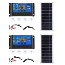 2X 15W Solpanel 12-18V Solcell Solpanel för Telefon RV Bil MP3 PAD Laddare Utomhus BatteriföRsöRjning A