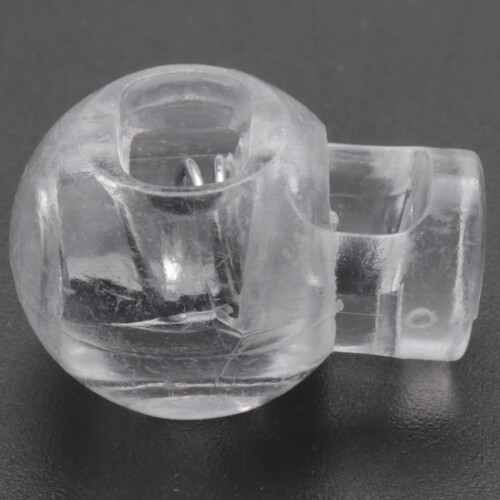 Cord Locks Ends Spring Stop Toggles 6.5mm Dia Hole 20pcs Clear White 2
