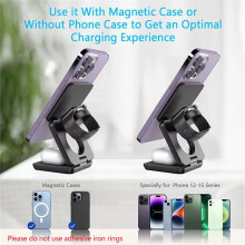 Foldable 3-N-1 Wireless Charger Magnetic Wireless Charging Station for Smartphones / Watches / Earphones White