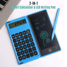 Calculator Notepad 6 Inch LCD Writing Tablet Digital Drawing Pad with Stylus Pen Erase Button Lock Function Black