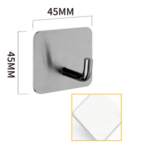 Stainless Steel Single Hook Perforated Bathroom Coat Hook Storage Wall Towel Hook Kitchen Hook 4pcs 2