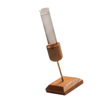 Minimalists Home Decors Hydroponic Planter With Wood Base And