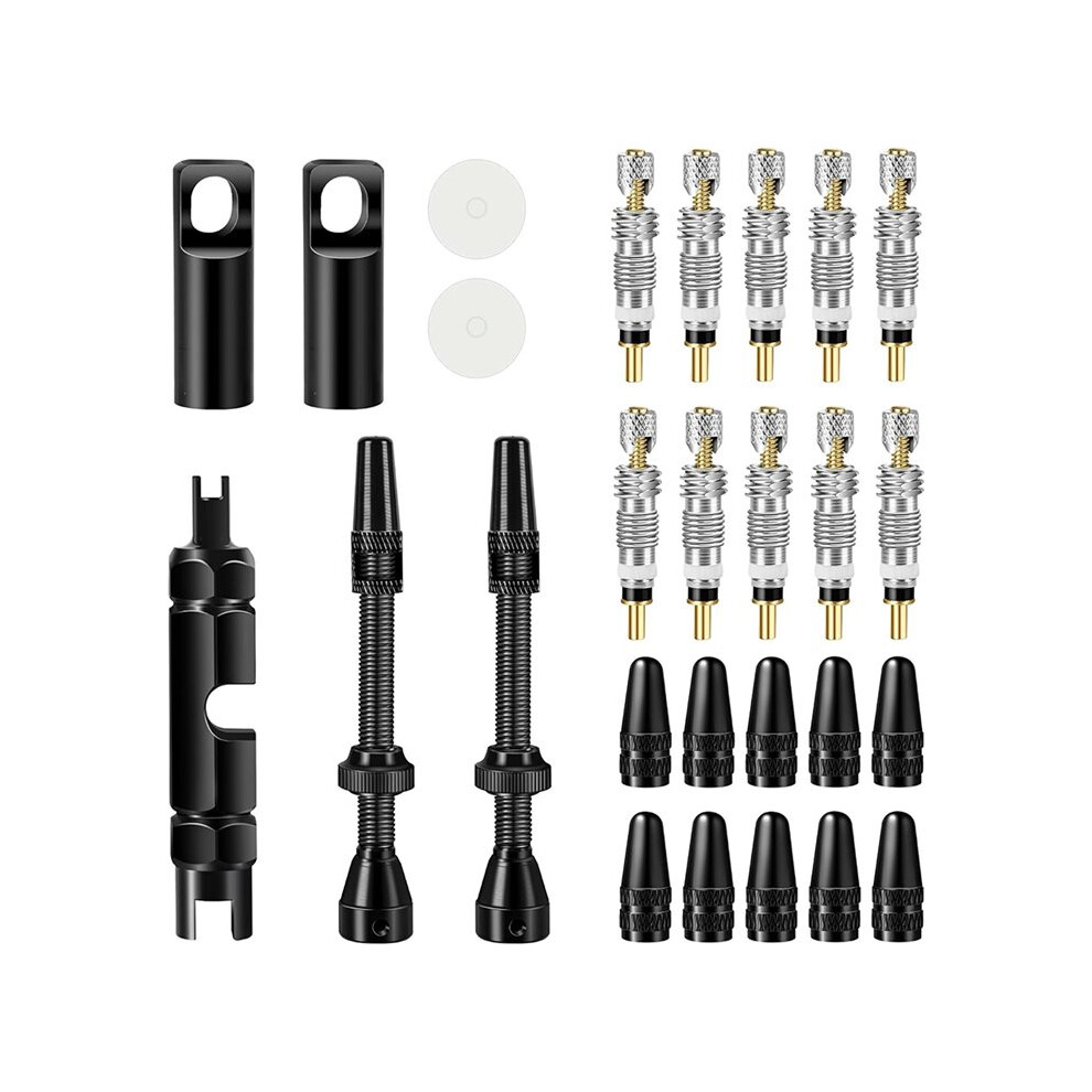 Valve Core Removal Tool Kit, Tubeless Presta Valve Stem For Tubeless Road And Mountain Bike Tires 4711724324919