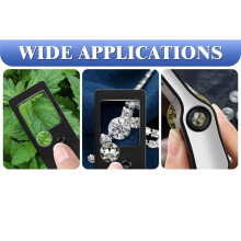 Jeweller Magnifying Glass with Light 55x 10x 3x Handheld Magnifying Glass with LED/UV Light for Tight Work, Jewellery