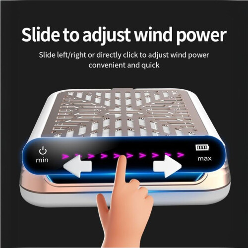 Rechargeable Nail Dust Collector,Strong Suction,Touchscreen,One-Touch Start,Reusable Thickened Filter,for Home US Plug B 2