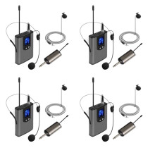 4X Tragbares Drahtloses UHF Headset / Lavalier Ansteck Mikrofon mit Taschen Sender und -Empfänger, 1/4 Zoll Ausgang für Live Auftritte