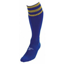 (7 UK-11 UK, Royal Blue/Gold) Precision Unisex Adult 3 Stripe Pro Football Socks