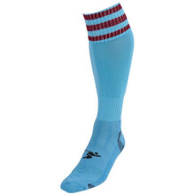 (7 UK-11 UK, Sky Blue/Maroon) Precision Unisex Adult 3 Stripe Pro Football Socks